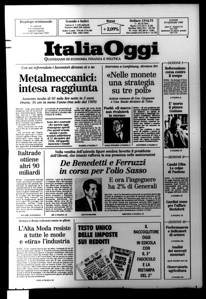 Italia oggi : quotidiano di economia finanza e politica